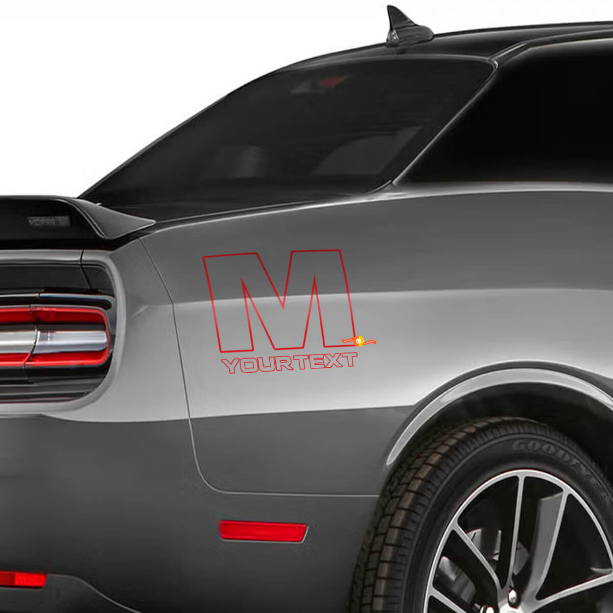 Mopar M Logo Rear Side Vinyl Sticker Decal 2 for Dodge Challenger