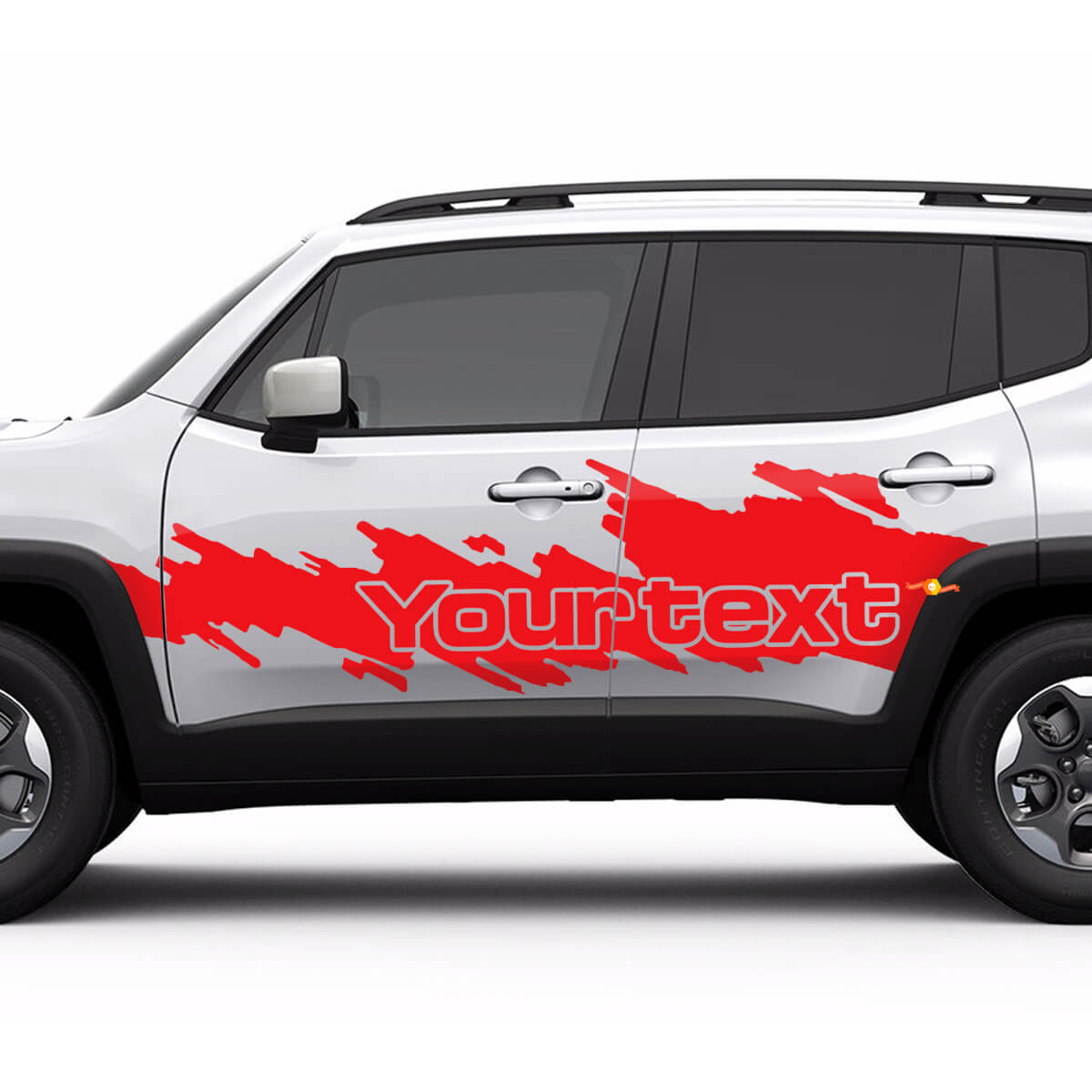 Vinyl Decal Sticker for Jeep Renegade with Custom Text Splash Splatter Graphic Side Doors