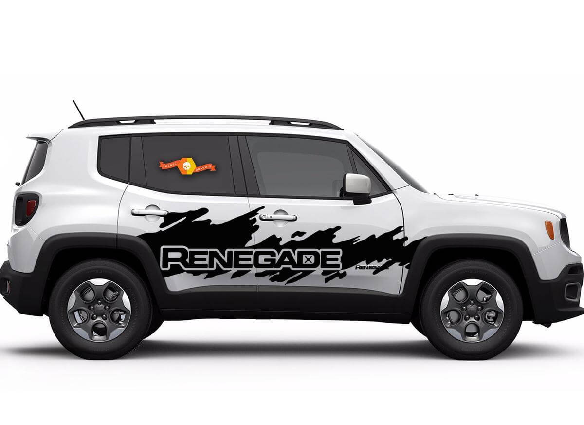 Jeep Renegade Side Splash Splatter Logo Graphic Vinyl Decal Sticker

