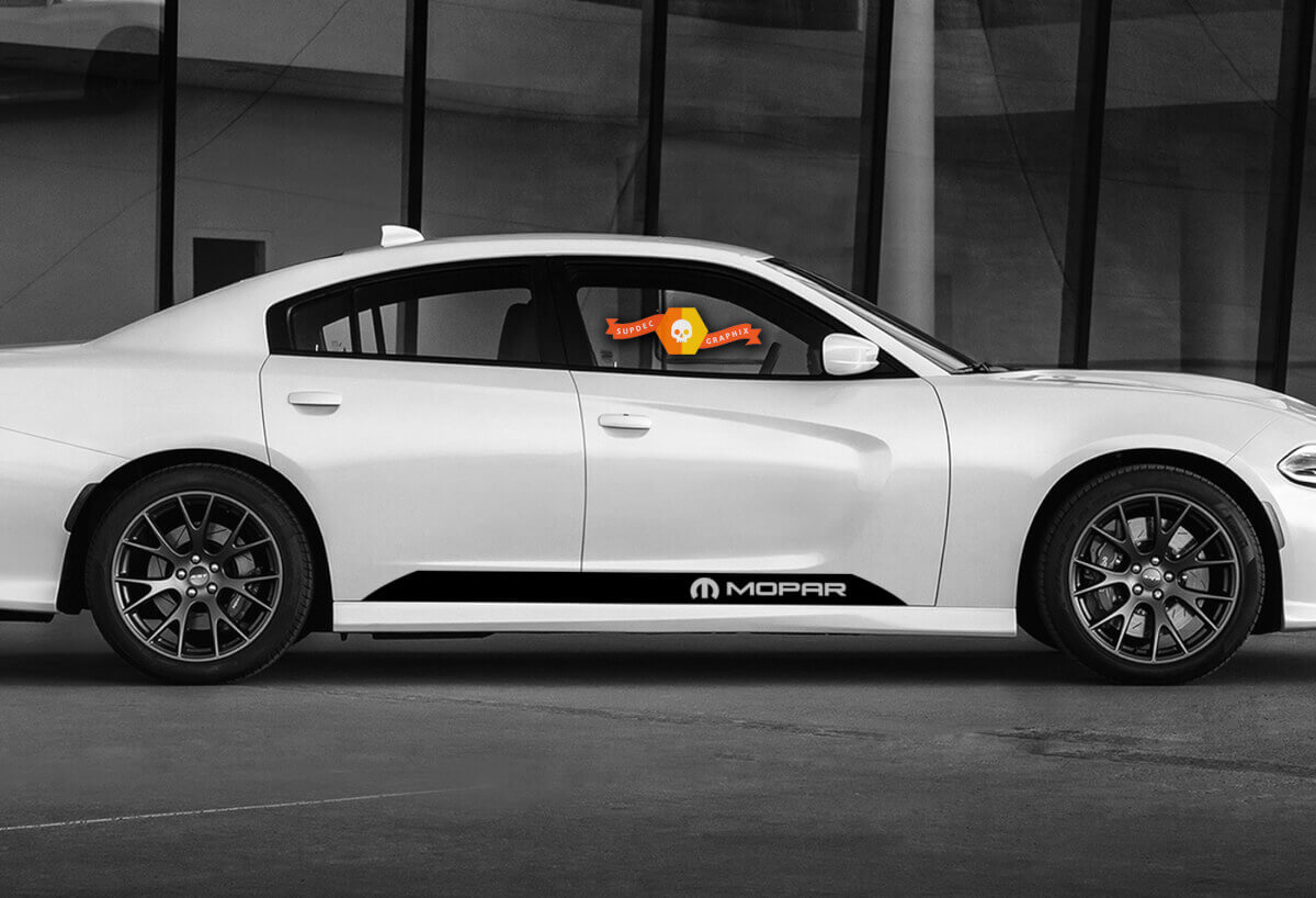 Mopar Logo Stripes Rocker Panel Vinyl Decal Sticker for Dodge Charger 2011-2017