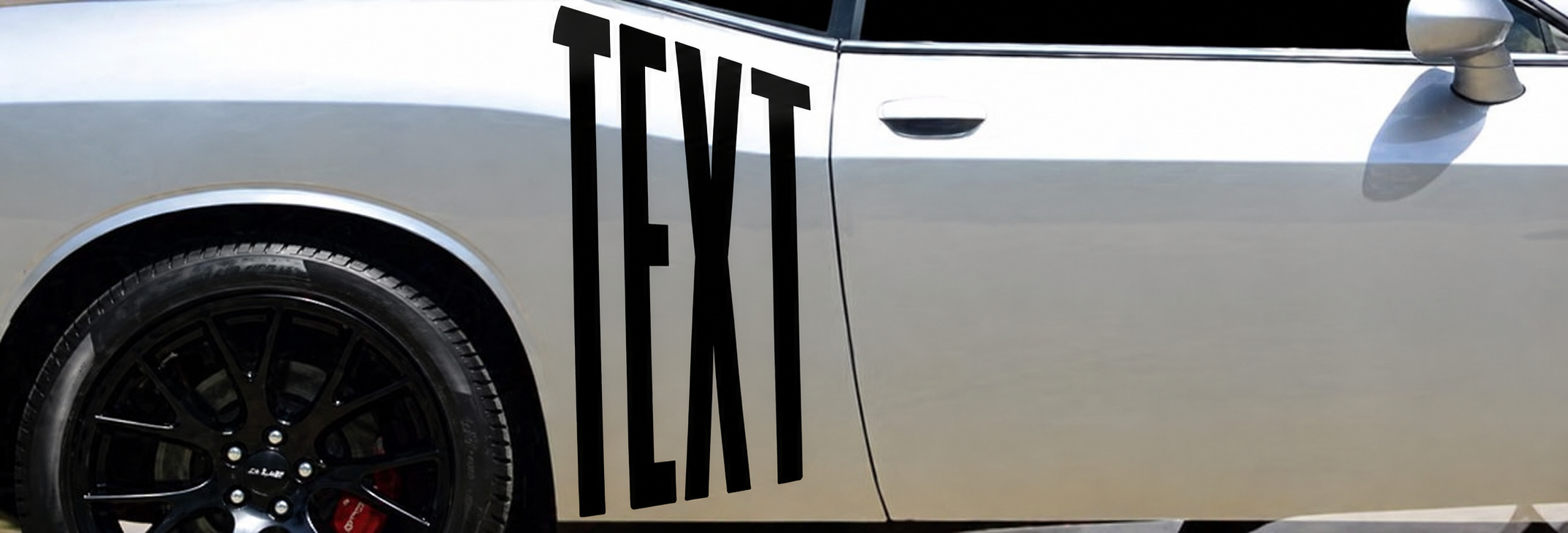 TEXT Tall Condensed Lettering Pair Door Vinyl Decal Sticker for Dodge Challenger
