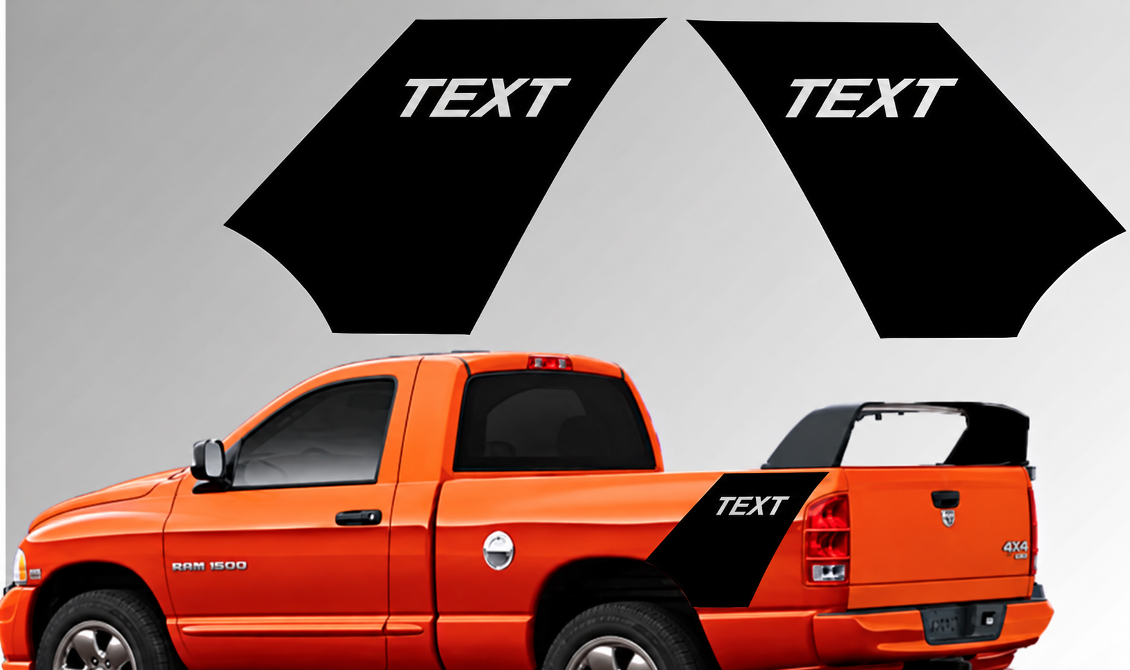 TEXT Rear Quarter Panels Bedside Vinyl Decal Sticker for Dodge Ram 1500