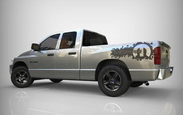 Dodge Ram 1500 2500 3500 Vinyl Decal Racing Sticker Stripe Hemi Mopar 5.7L DS046