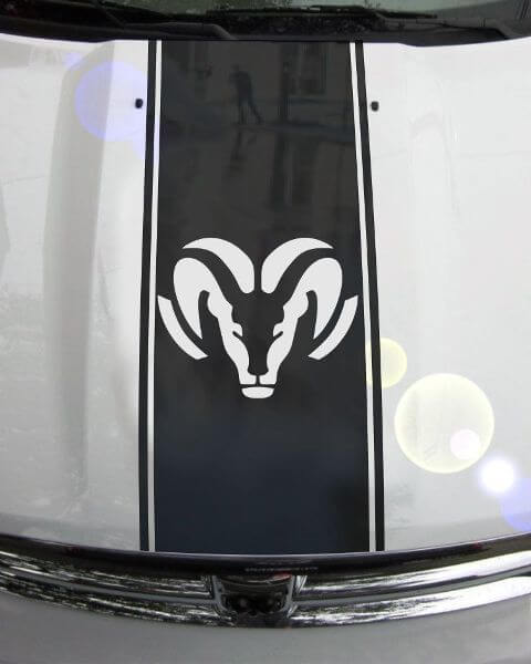 1500 2500 3500 Ram Head Truck Hood Stripes Vinyl Decal Sticker Graphic DH-004A