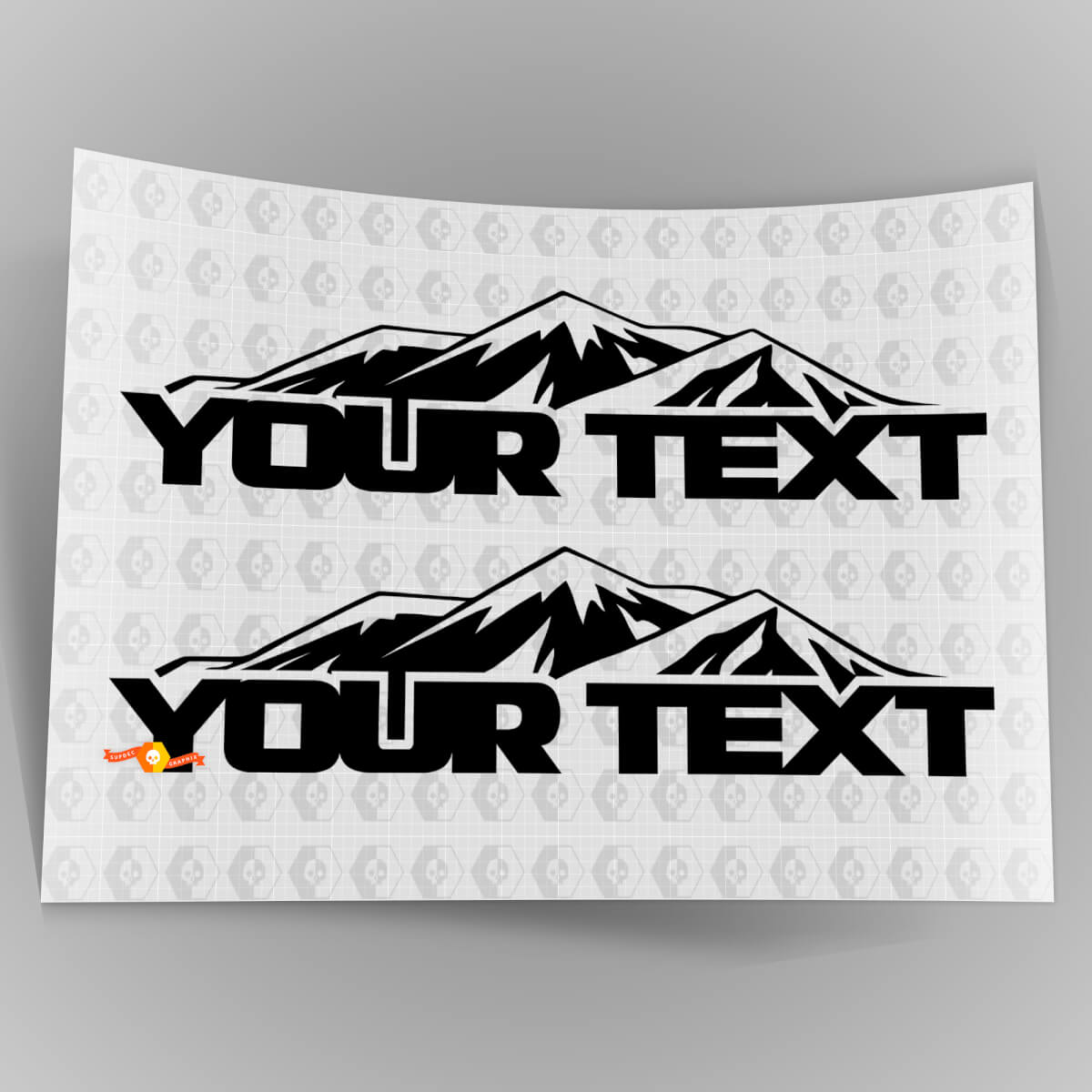 Custom Text Mountain Graphic Vinyl Decal Sticker for Jeep Wrangler