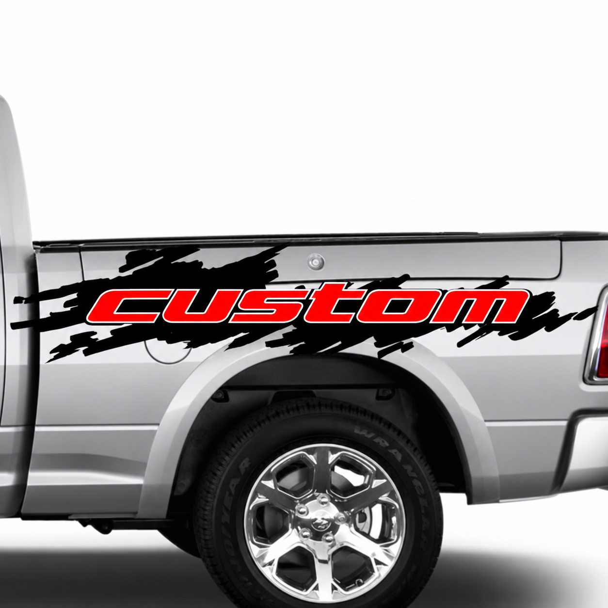 custom Two Color Grunge Splash Pair Bedside Vinyl Decal Sticker for Dodge Ram 1500