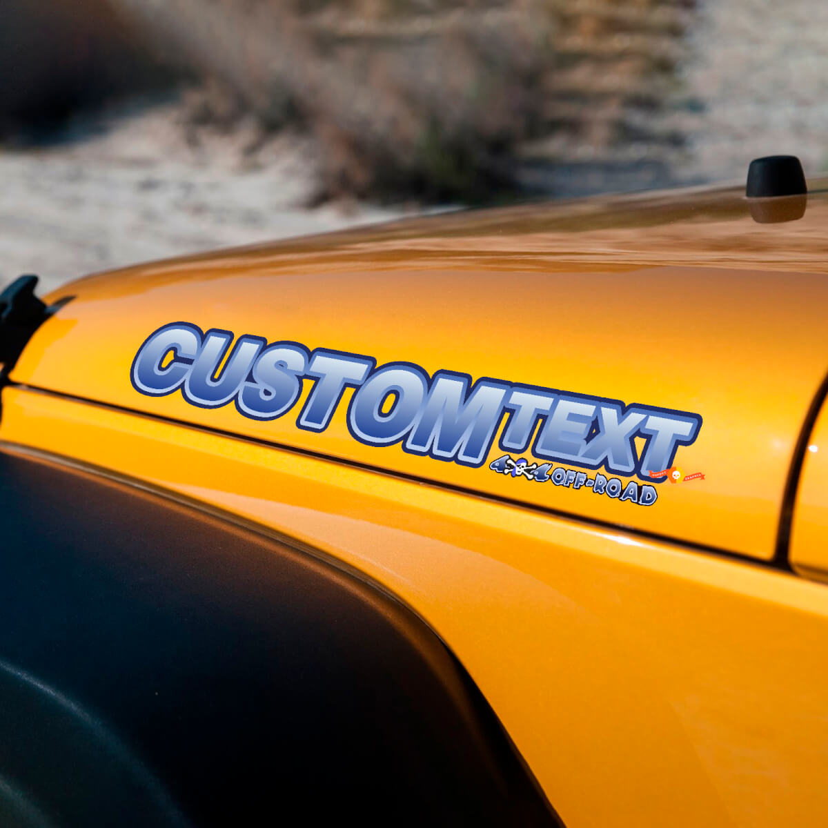 Lettering 4x4 Off Road Pirate Style Bonnet Vinyl Decal Stickers for Jeep Wrangler