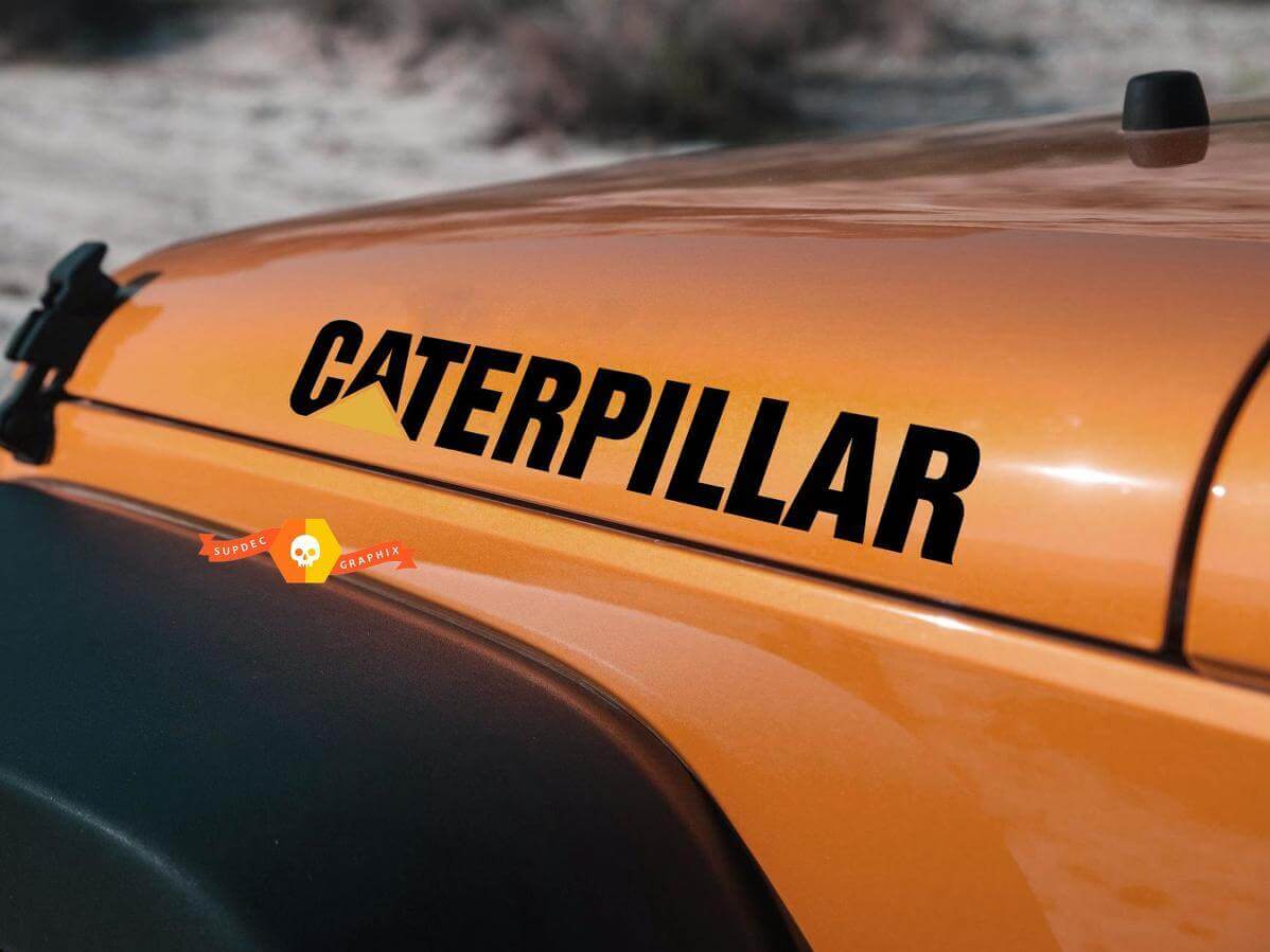 Caterpillar Style Hood Vinyl Decal for Jeep Wrangler JL JK TJ YJ 