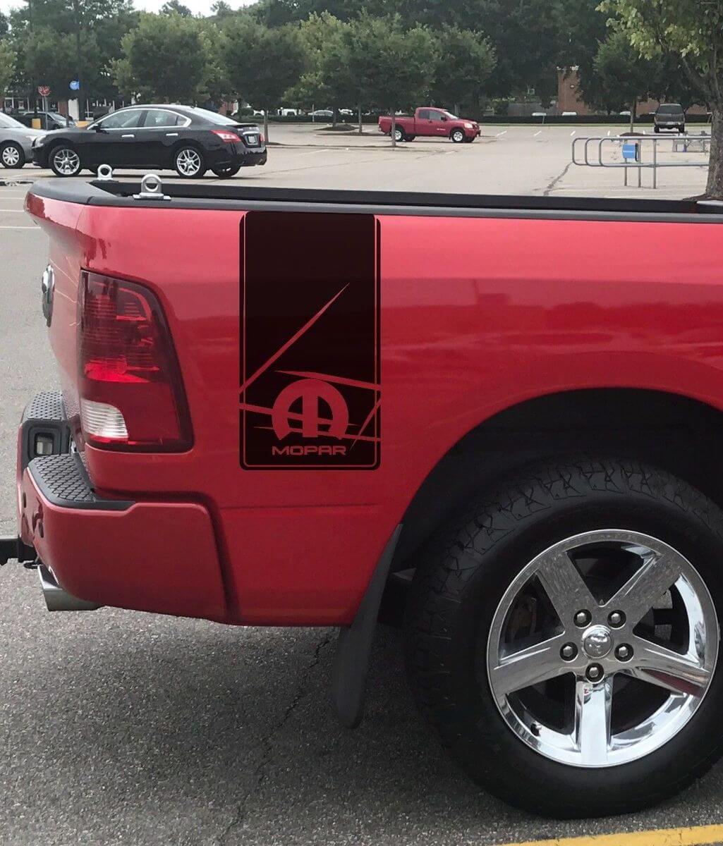 Distressed Style Stripes Bedside Vinyl Decal Sticker for Dodge Ram 2500