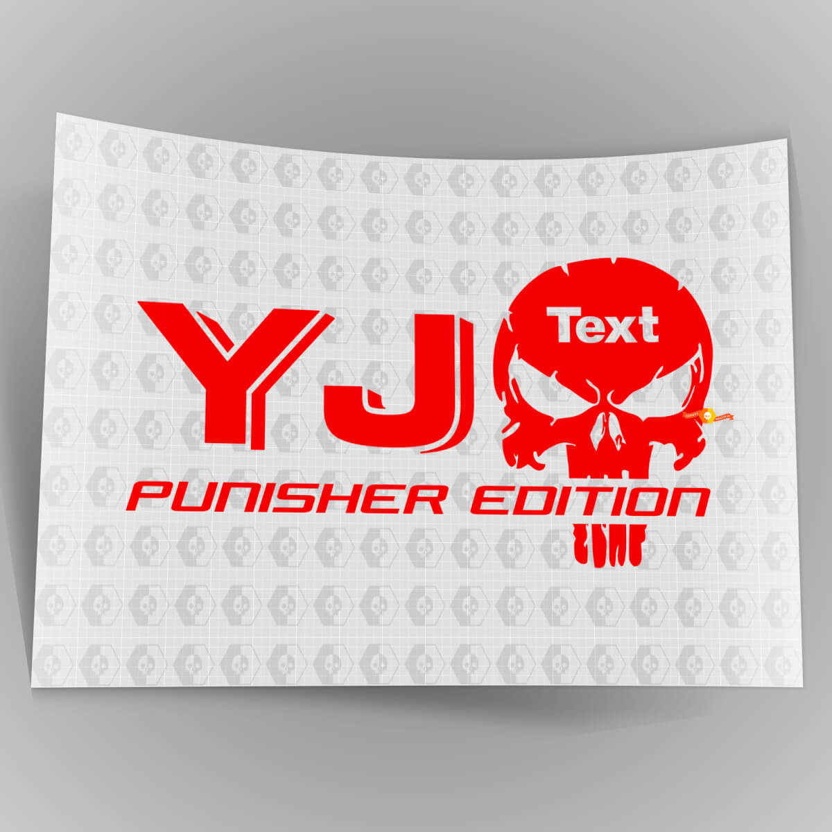 Custom Text Punisher Edition Vinyl Sticker Decal Pair for Jeep XJ