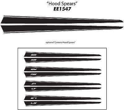 Dual Spears Stripes Hood Vinyl Decal Sticker for Chevrolet Camaro 2013-2015