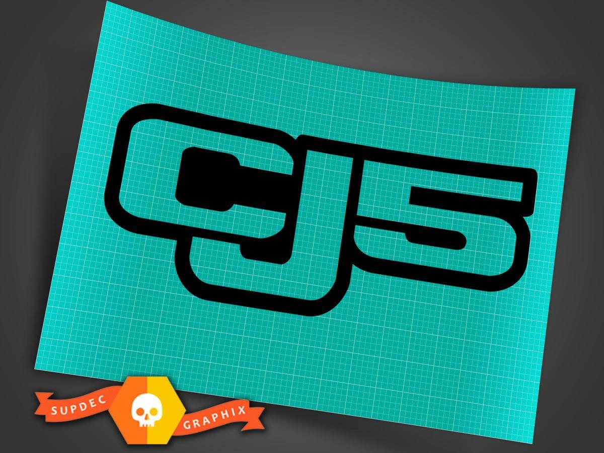 CJ5 Logo Side Door Hood Vinyl Decal Sticker Set for Jeep CJ CJ-5