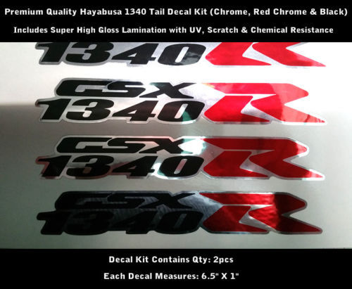 1340 R Decal Hayabusa Kit 2pcs GSXR Chrome Black Red Chrome 6.5