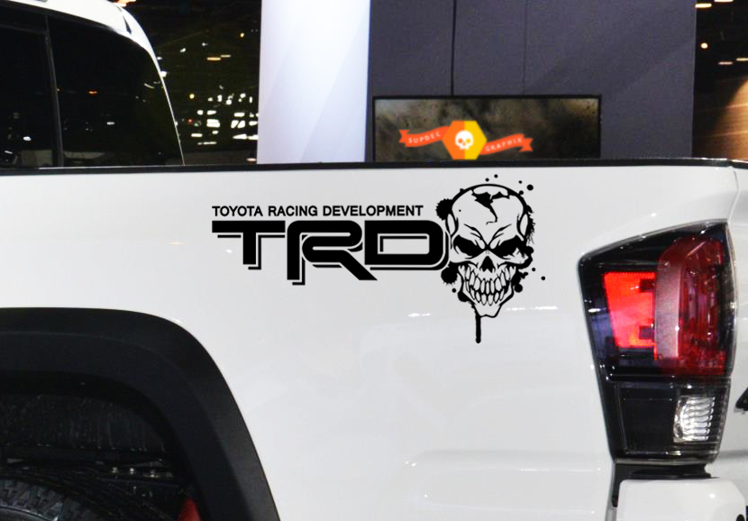 Toyota Racing Development TRD Skull 4X4 bed side Graphic decals stickers