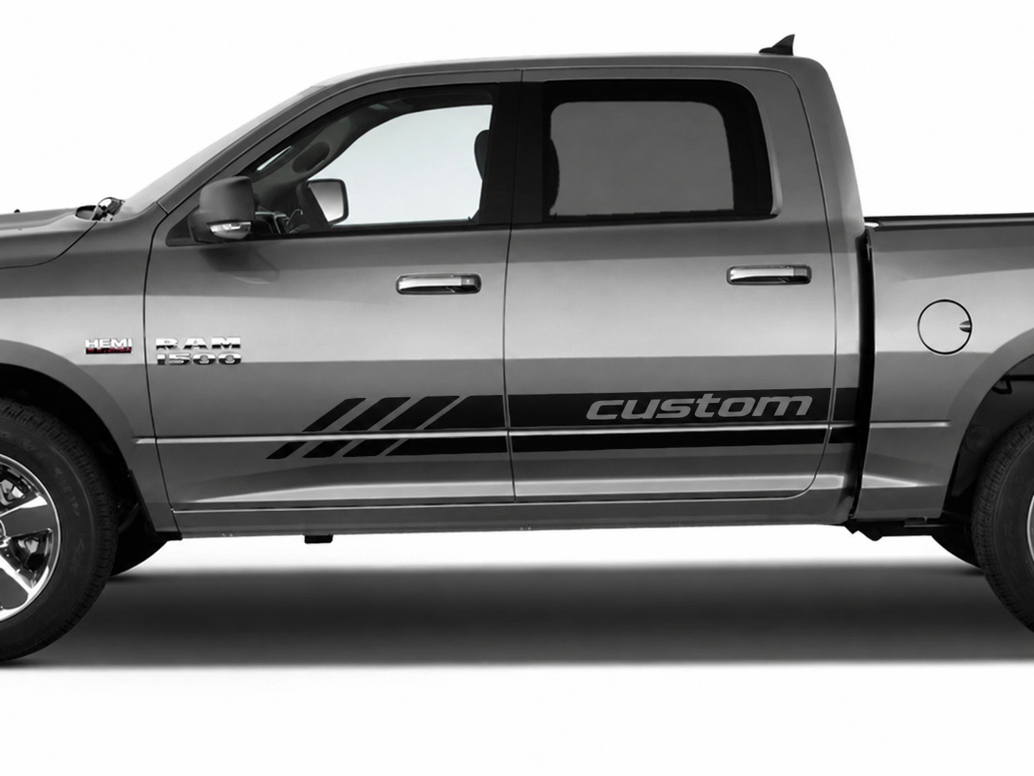 custom Twin Rocker Stripe Pair Rocker Panel Vinyl Decal Sticker for Dodge Ram 1500