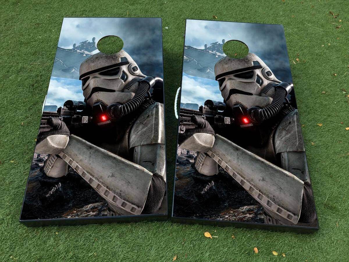 Stormtrooper Inspired Cornhole Board Vinyl Wrap Decal Set