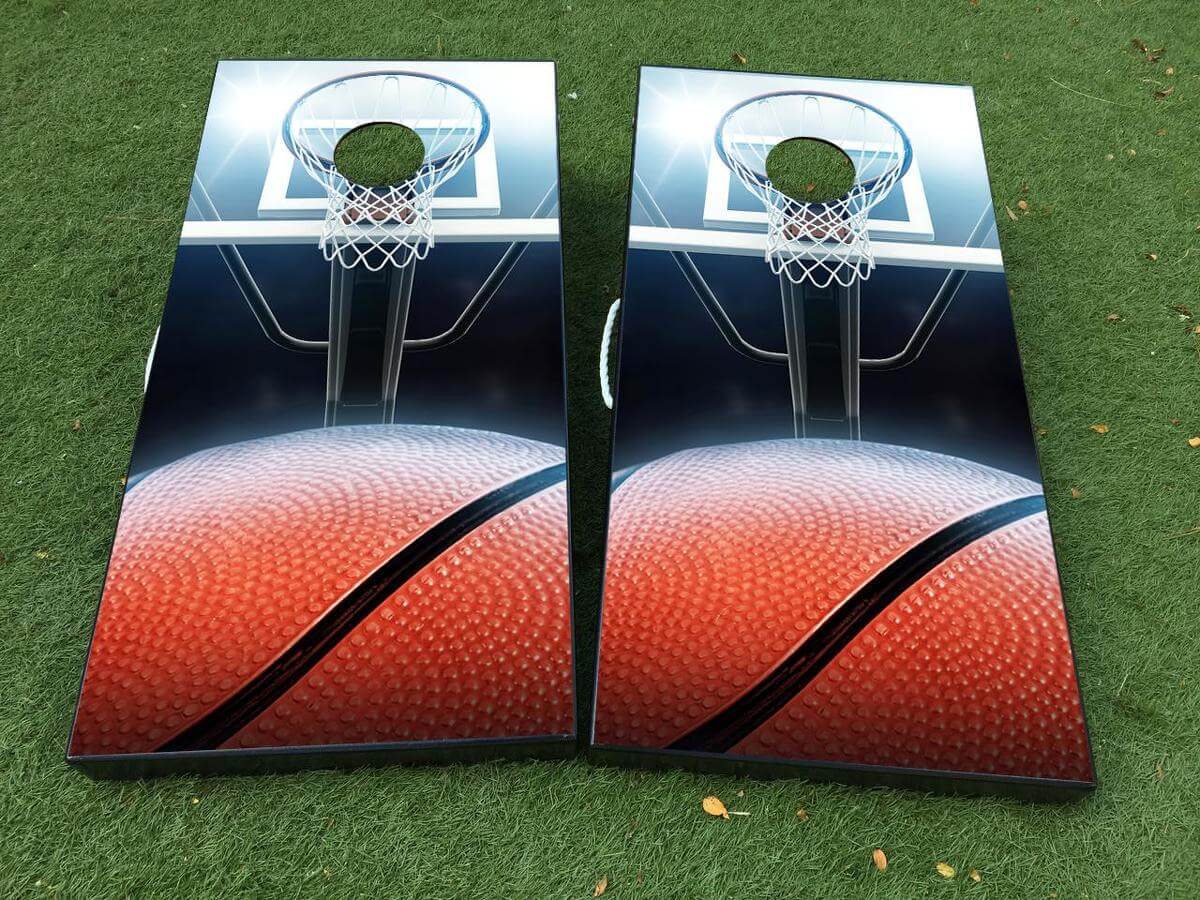 Basketball Hoop Cornhole Board Vinyl Wrap Decal Set