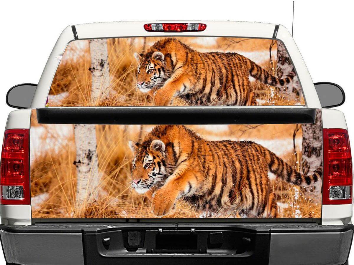 Tiger Wildlife Rear Window or Tailgate Vinyl Decal for Pick-Up Trucks SUVs