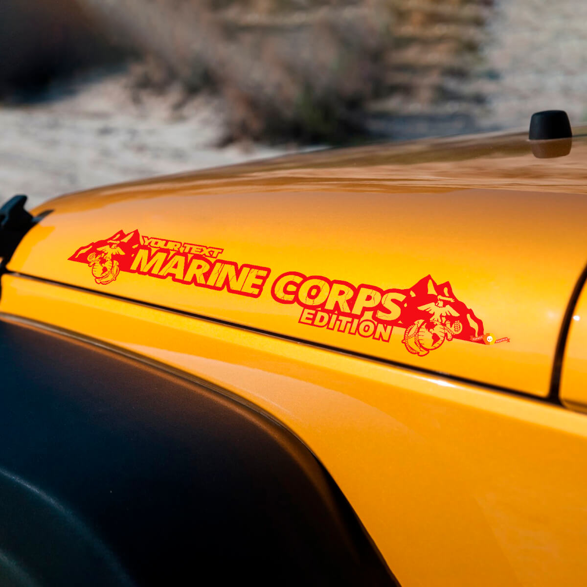 Marine Corps Mountains Edition Hood Stickers Decals for Jeep wrangler hoods
