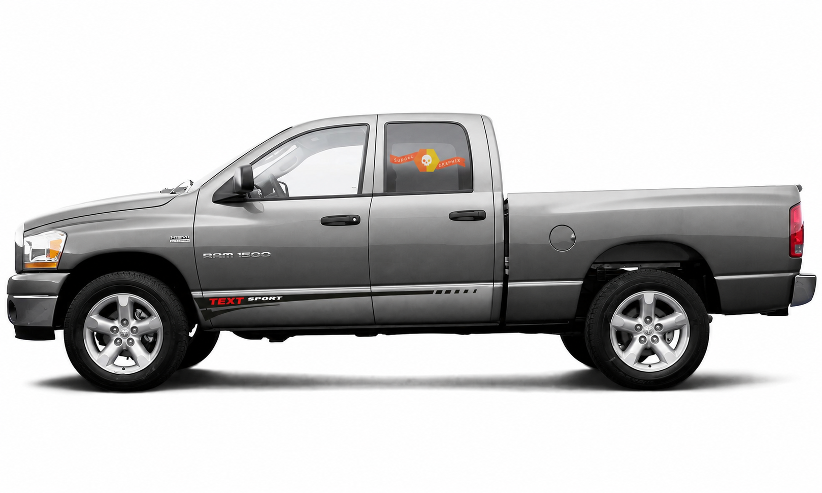 TEXT Sport Stripes Side Vinyl Decal Sticker for Dodge Ram 1500