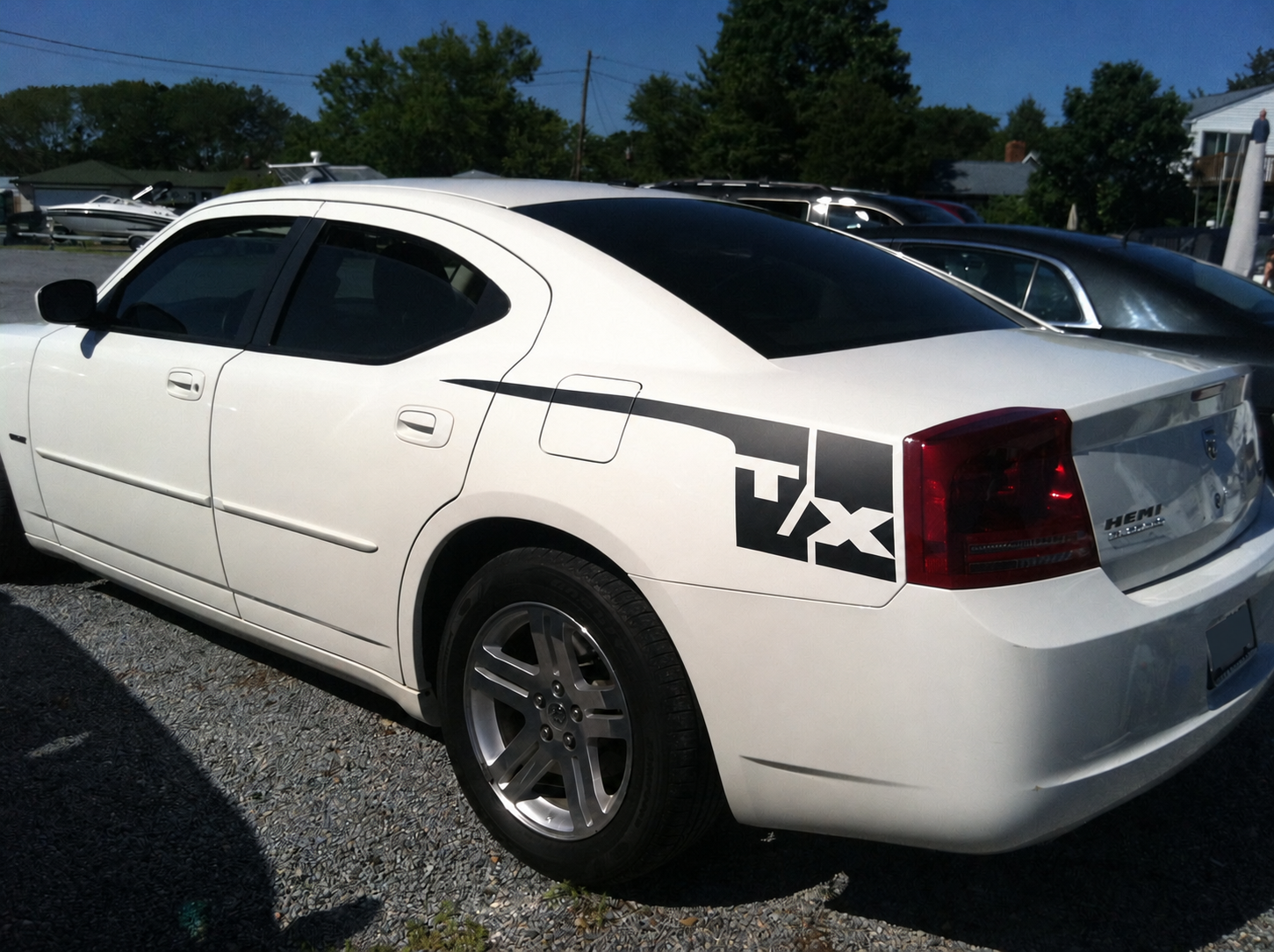T/X Rear Quarter Stripe Pair Rear Fender Vinyl Decal Sticker for Dodge Charger 2006-2010