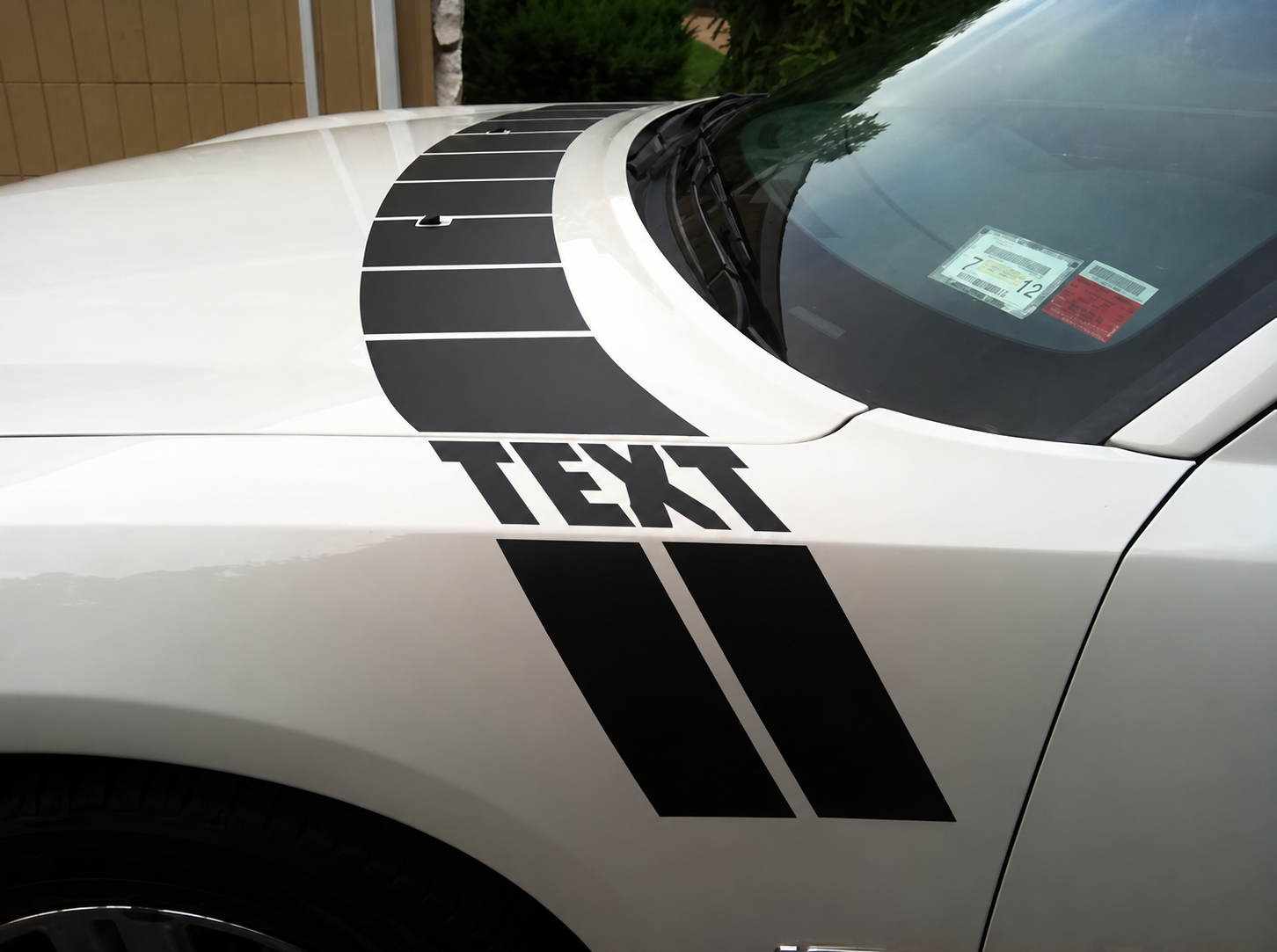 TEXT Segmented Cowl Stripe Set Hood Front Fender Vinyl Decal Sticker for Dodge Charger 2005-2010