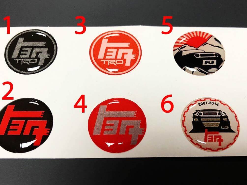 TRD TEQ Toyota FJ Cruiser Domed Badge Emblem Resin Decal Sticker