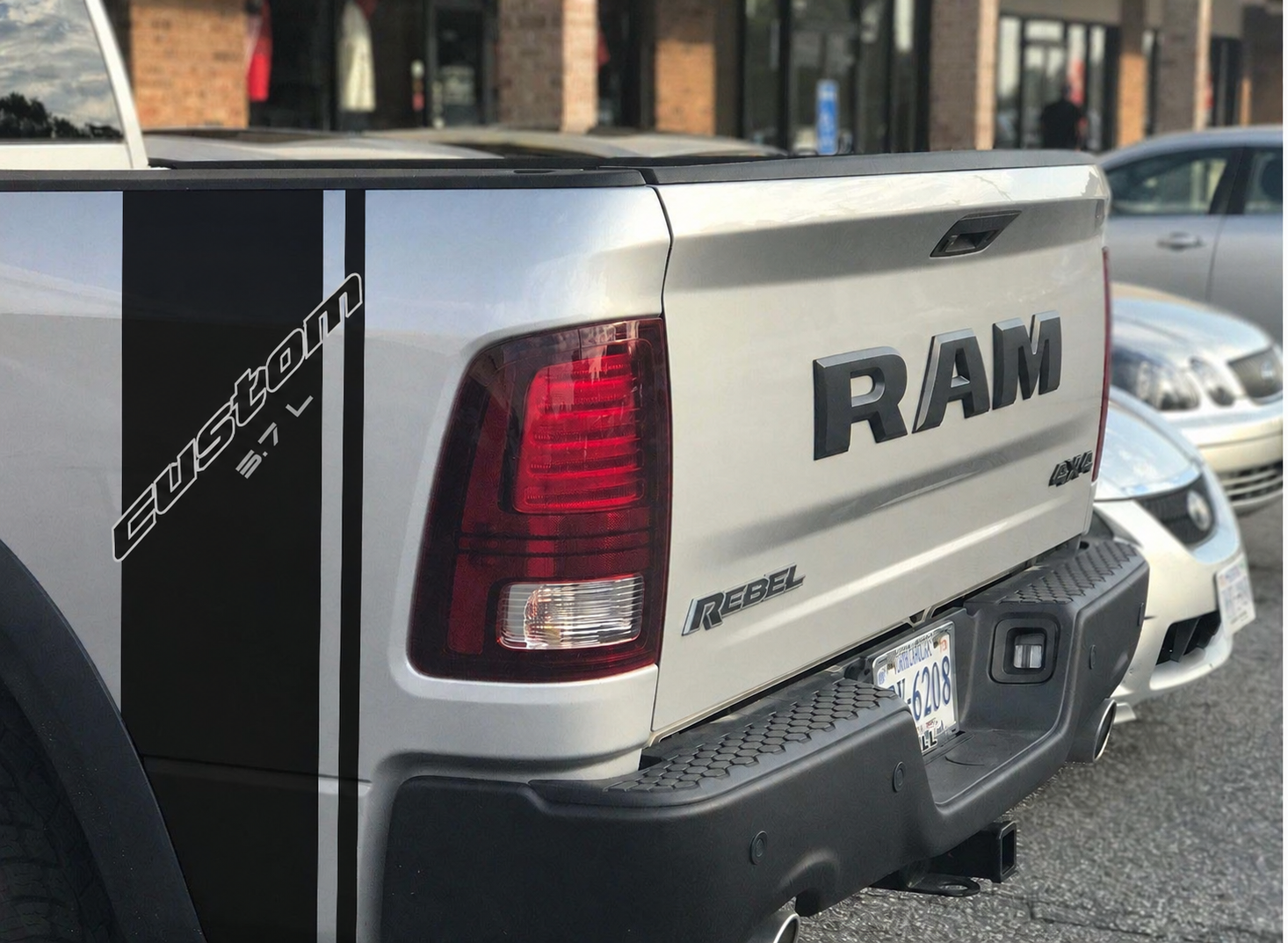 custom 5.7L Stripes Bedside Vinyl Decal Sticker for Dodge Ram 1500