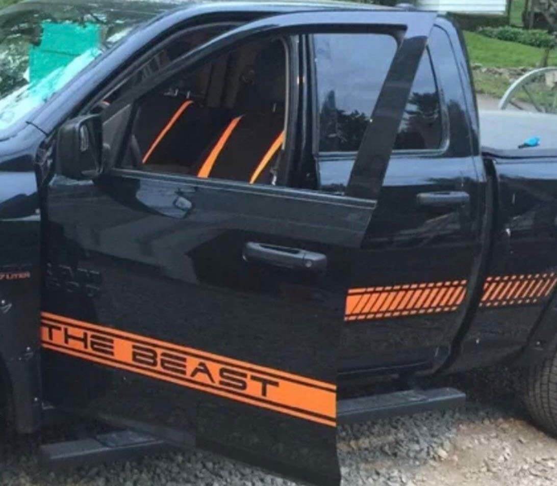 Dodge ram 1500 vinyl decal racing sticker stripes for both sides mopar hemi 5.7L Now