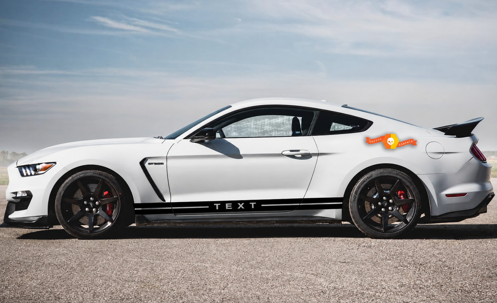 Custom Text Side Rocker Stripes Door Panel Hood Vinyl Sticker Decal for Musclecar Musclecarmodel GT500