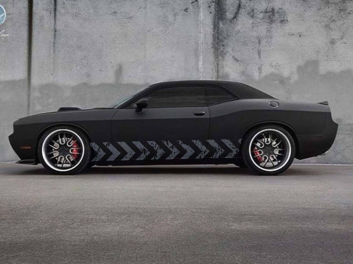 Distressed Arrows Style Stripes Side Vinyl Decal Sticker for Dodge Challenger