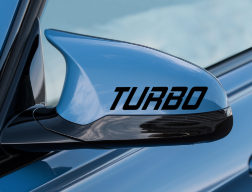 Turbo Decal 2pack - vinyl sticker car logo hood skirt - fits Audi a4 a3 - SS23