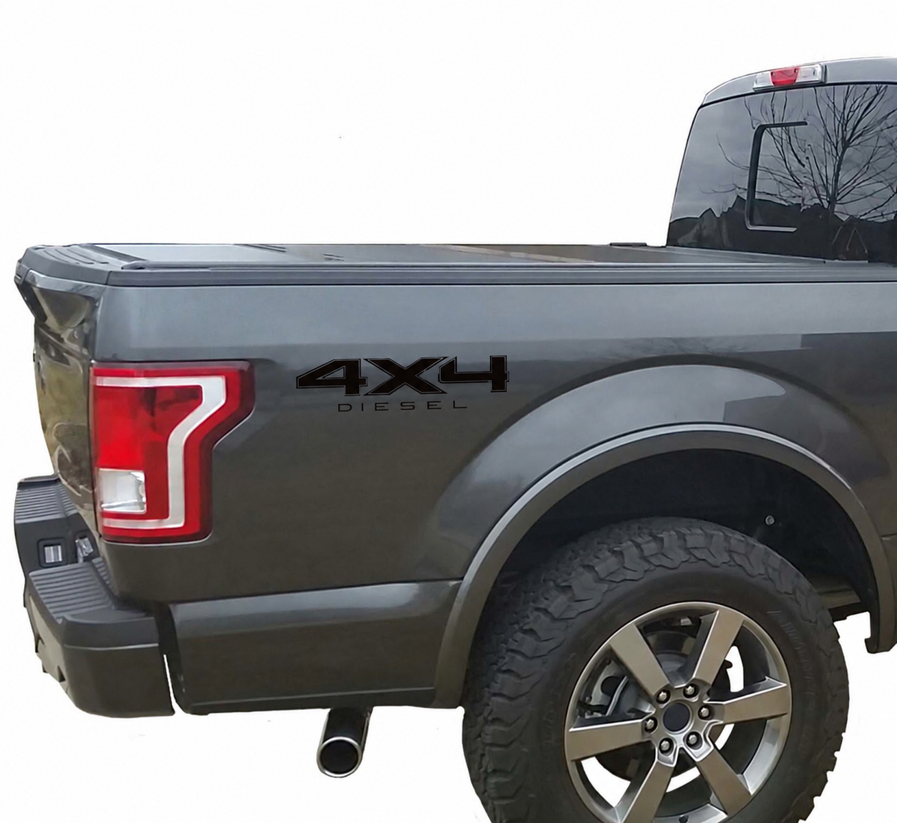 4X4 Diesel Lettering Pair Bedside Vinyl Decal Sticker for Ford F-250 / F-350 2008-2017