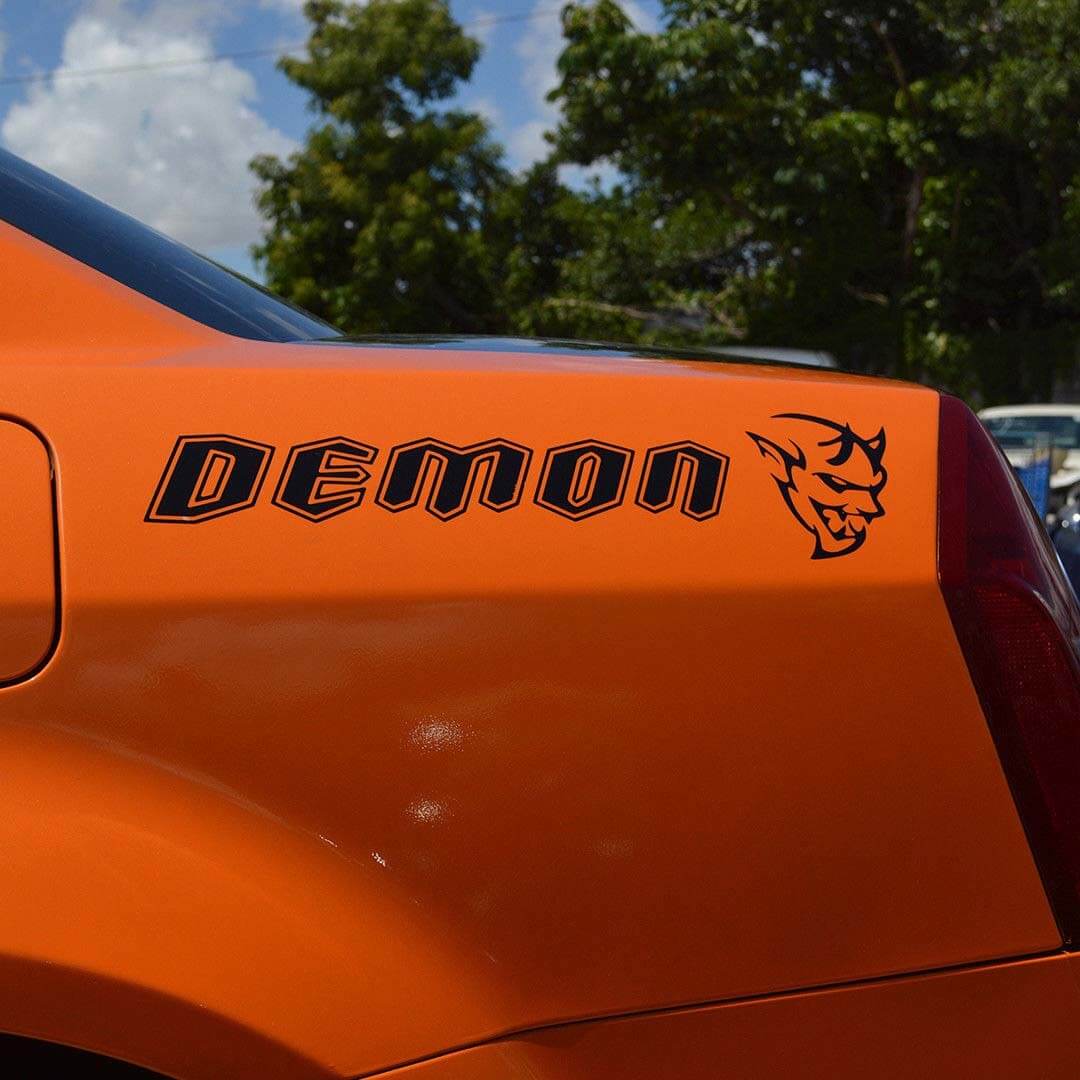 Demon Style Side Logo Vinyl Decal Set for Dodge Challenger