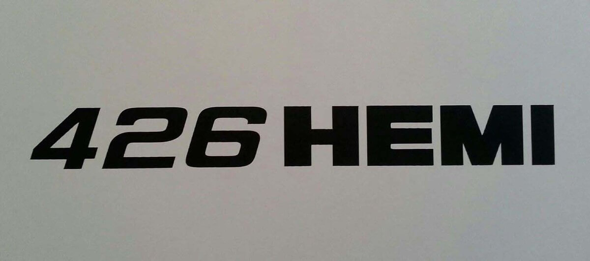 426 HEMI R/T Vinyl Decal for Dodge Challenger Charger Plymouth Cuda Demon