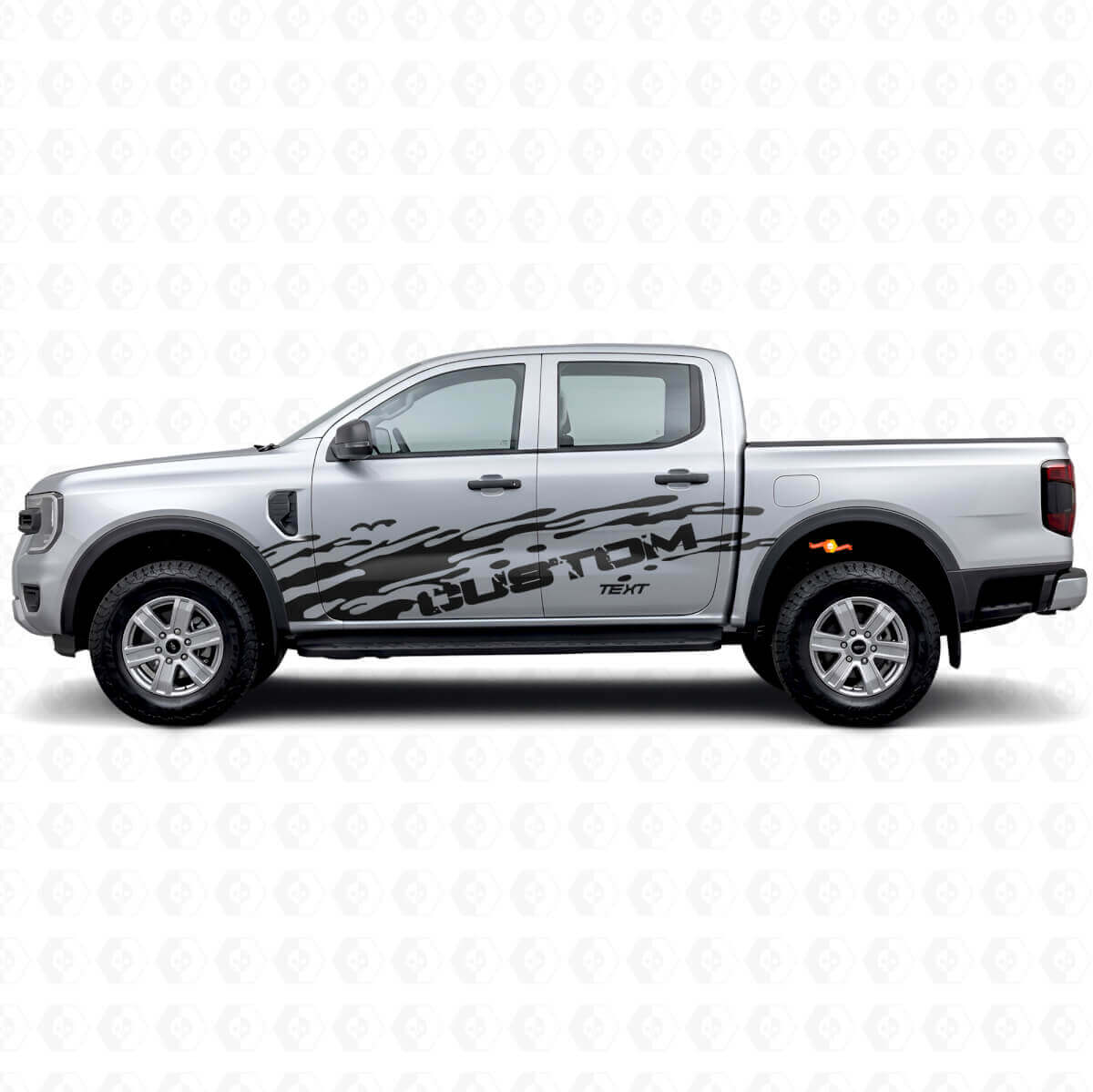 Mud Splash & Custom Text Side Vinyl Decals Kit for Musclecar Ranger