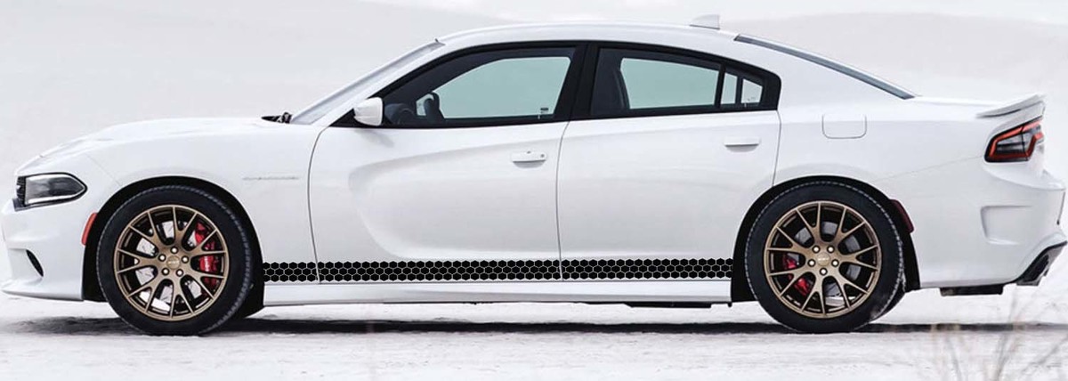 Honeycomb Style Stripes Side Vinyl Decal Sticker for Dodge Charger 2011-2018