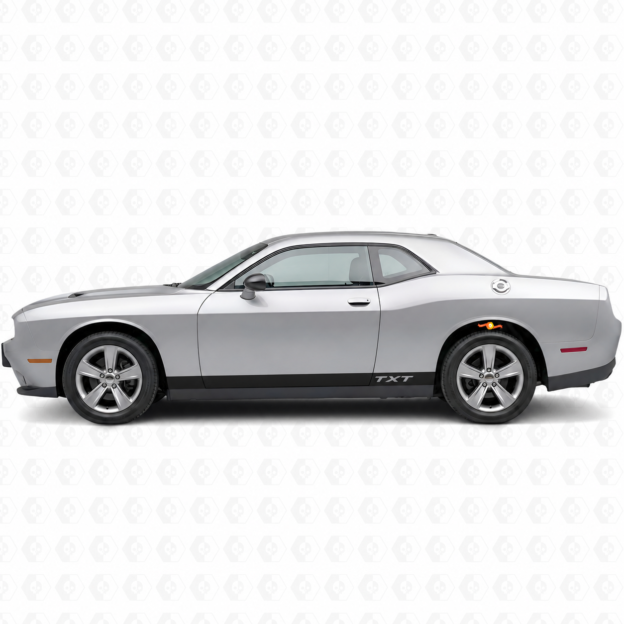 TXT Solid Rocker Stripe Pair Rocker Panel Vinyl Decal Sticker for Dodge Challenger 2009-2018