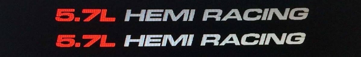 5.7L HEMI Racing Vinyl Decal Pair for Dodge Ram 1500 2500