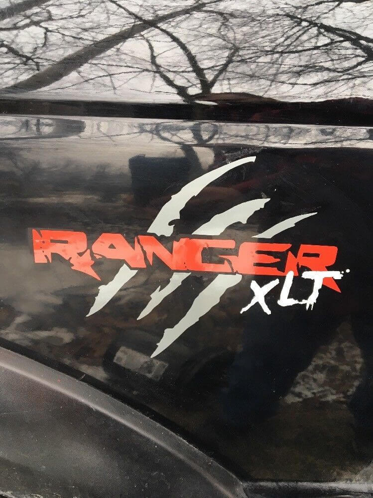 Set Of Two Ford Ranger XLT with Scratches sticker decals
