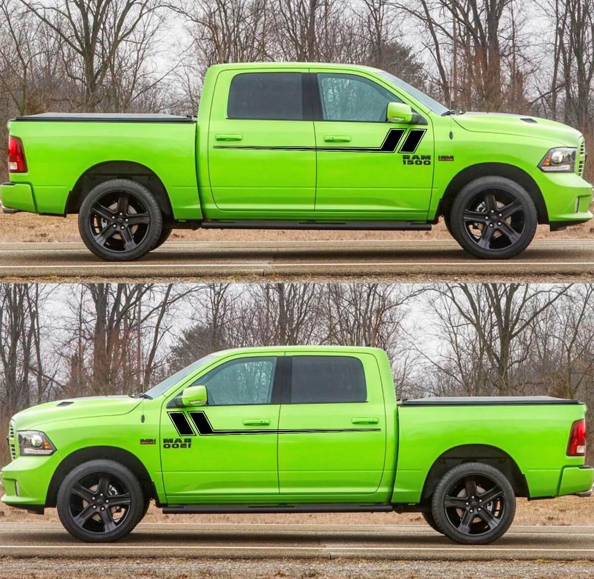 2X Decal Sticker Side Door Stripes for Dodge Ram 2009-2017 1500 2500 Off-Road