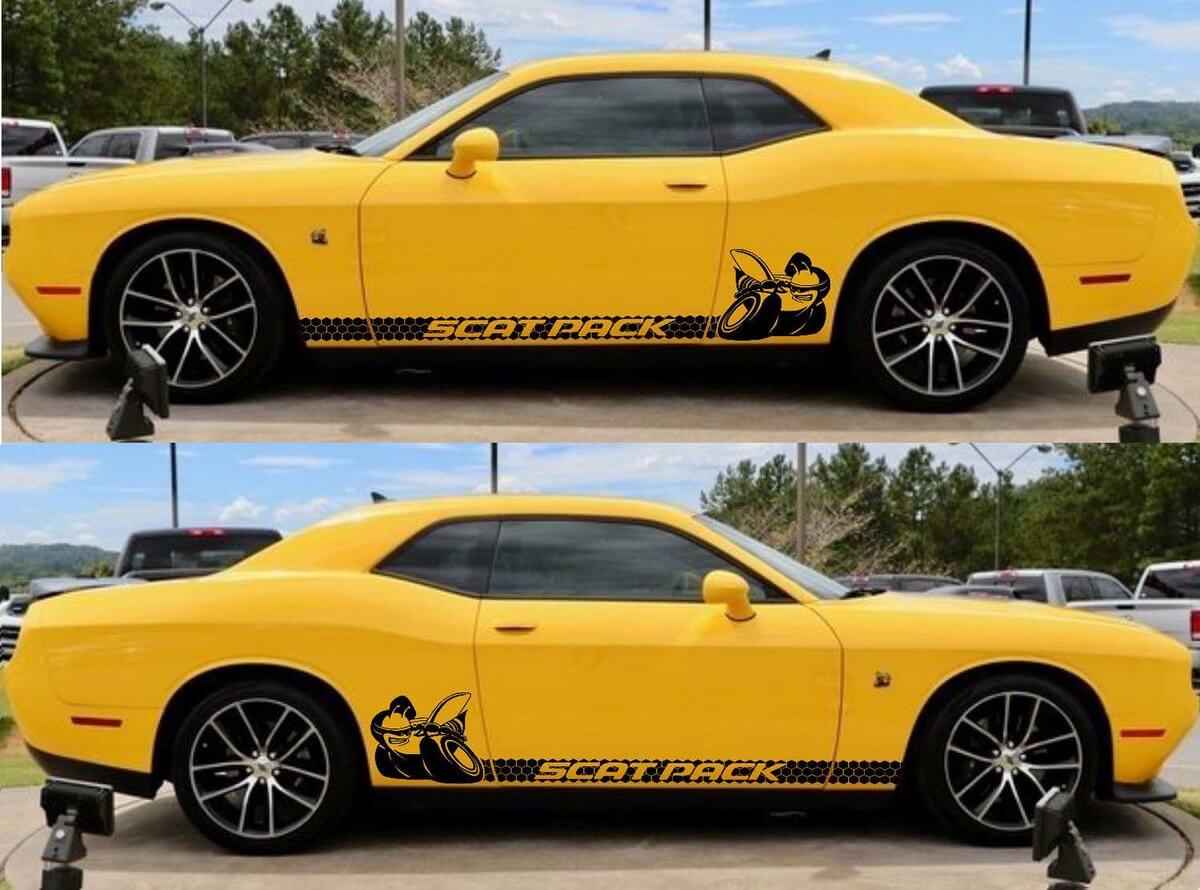  Scat Pack Side Stripes Vinyl Decal Kit for Dodge Challenger 2011-2018