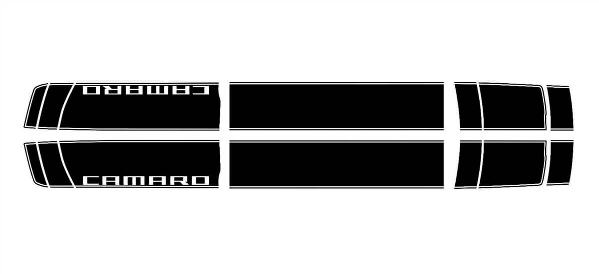 Branded Stripes Hood Roof Trunk Vinyl Decal Sticker for Chevrolet Camaro 2016-2017
