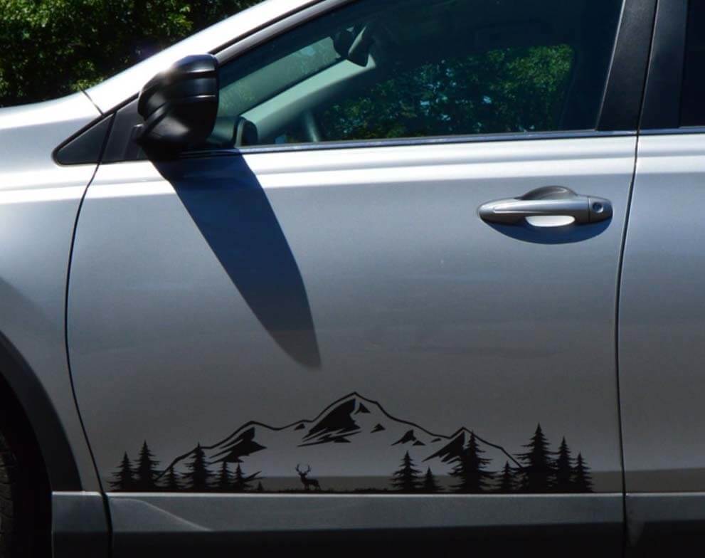 Mountains Landscape Vinyl Decal Sticker for Cars  Campers Trailers Trucks