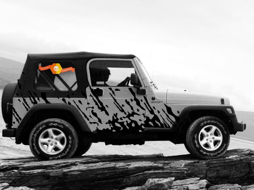 Mud Drips Side Vinyl Decal Sticker for Jeep Wrangler 1999-2006