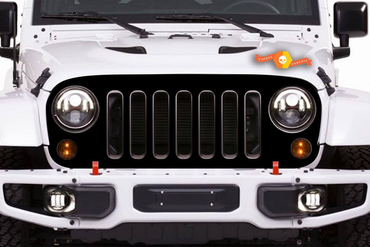 Blackout Grille Skin Vinyl Decal for Jeep Wrangler JK JKU 2007-2016