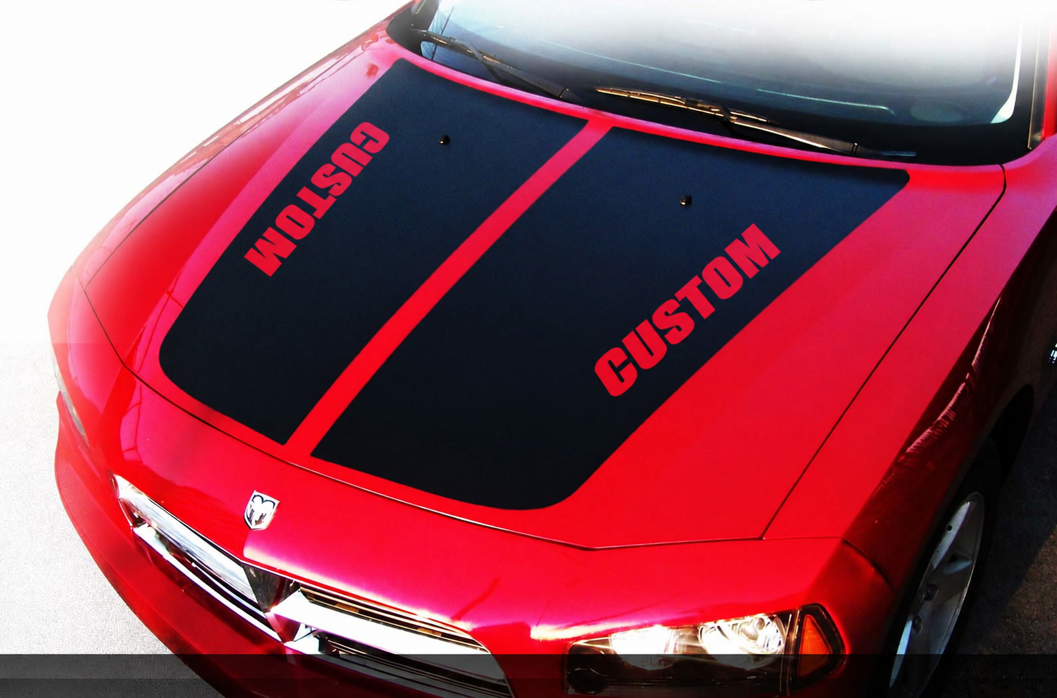 CUSTOM Twin Panel Stripe Hood Vinyl Decal Sticker for Dodge Charger 2006-2010