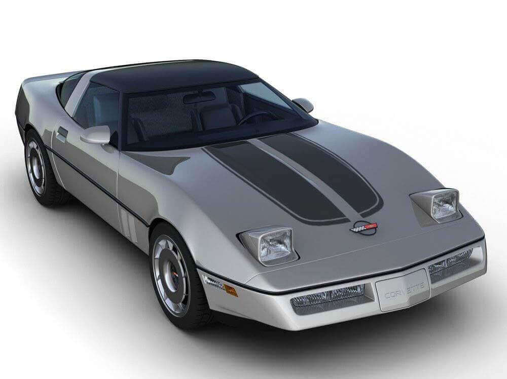 Double Racing Hood Stripes Vinyl Decal Kit for Chevrolet Corvette C4 1984-1996 