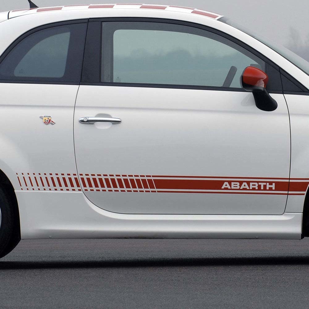 Abarth Lettering Accent Stripes Side Vinyl Decal Sticker for Fiat 500