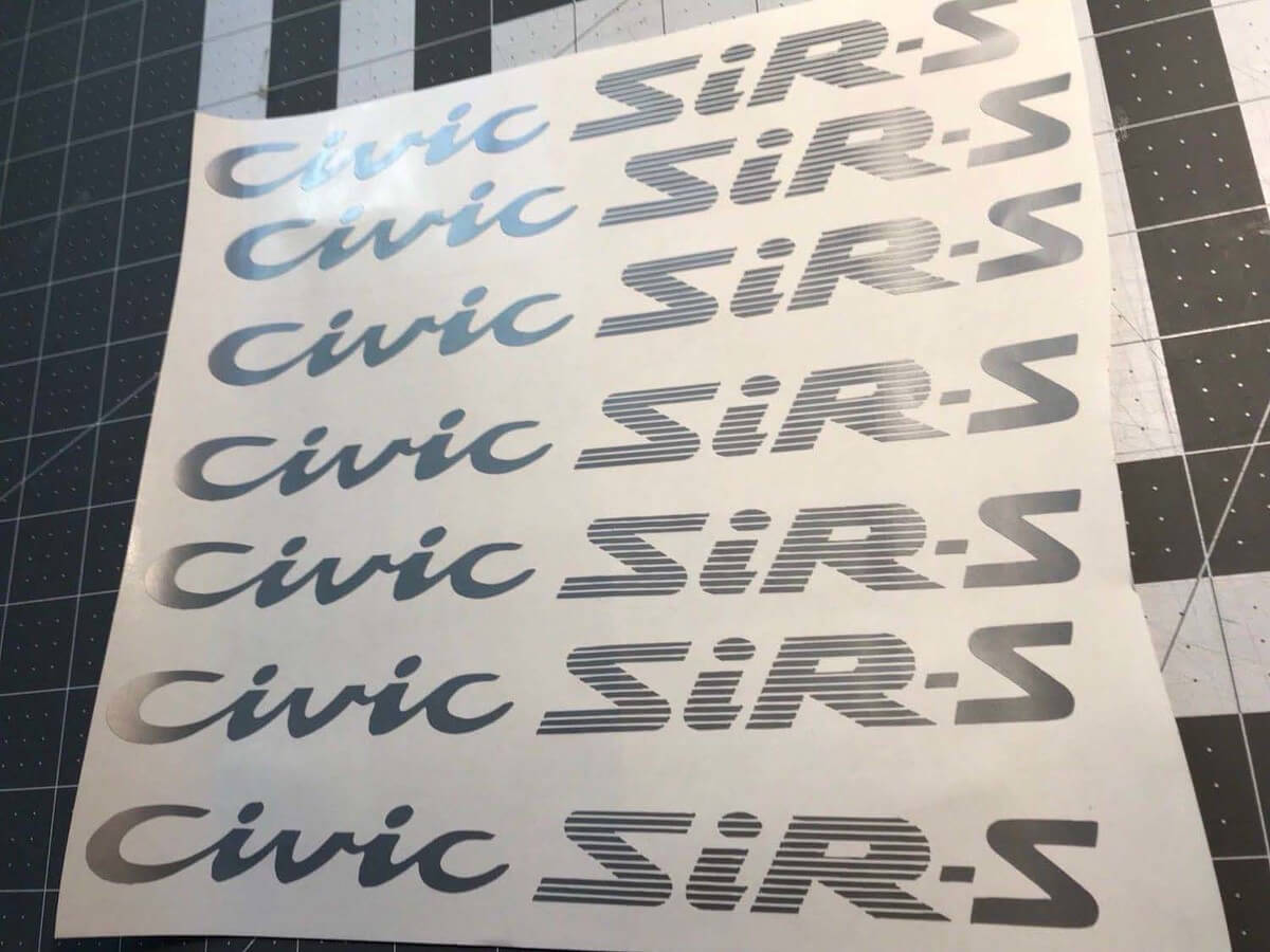 Civic SiR-S JDM Style Vinyl Decal for Honda Civic EG